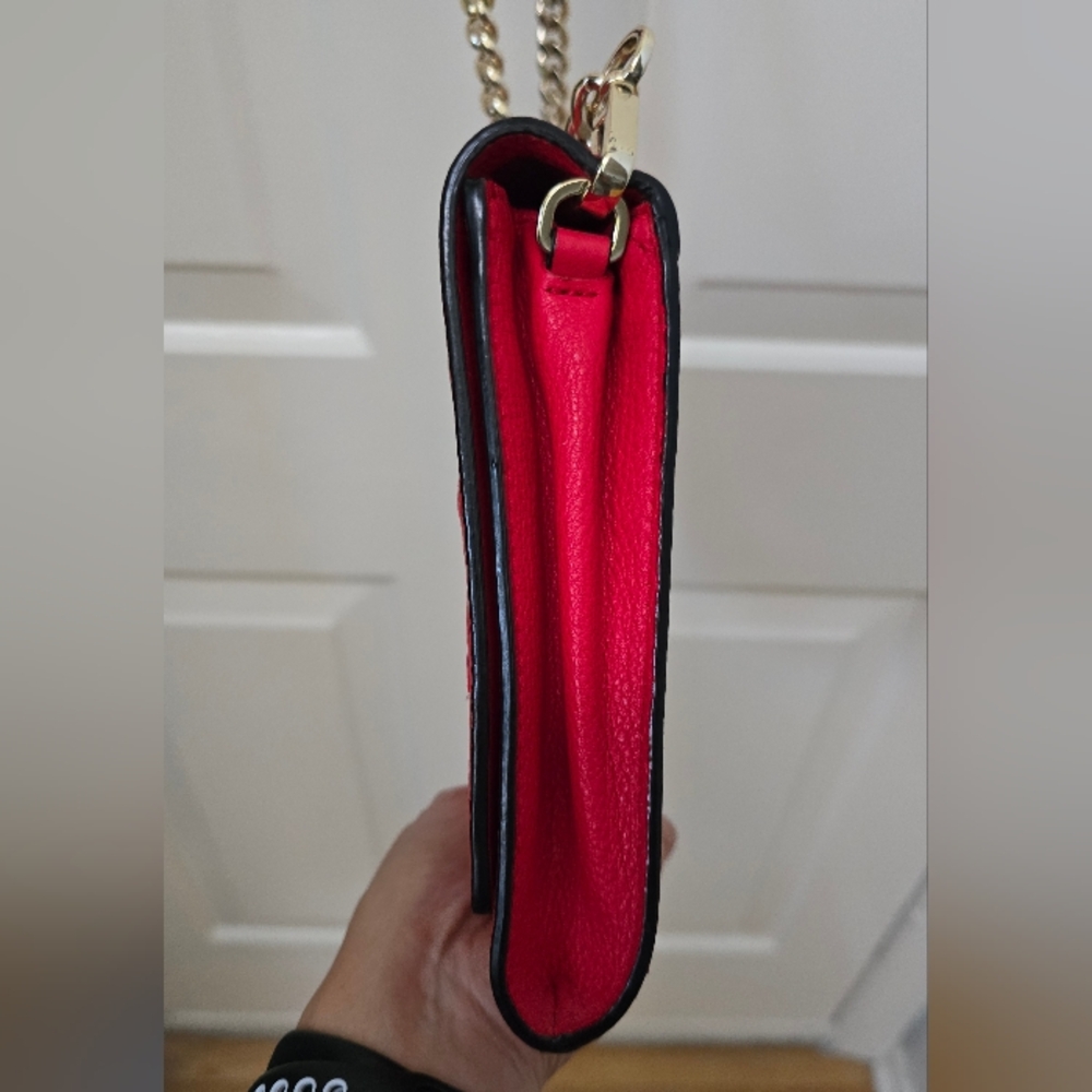 Kate Spade Flynn Red Leather Clutch Cross Body 10 x 7.5 x 1.25 - Picture 7 of 17